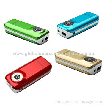 4,400mAh portable power bank with different colors